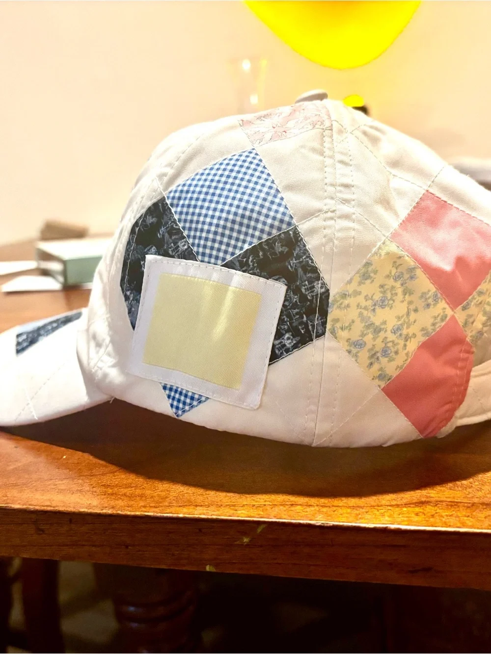 Women’s Patchwork Cap - Cream with Multicolor Patches